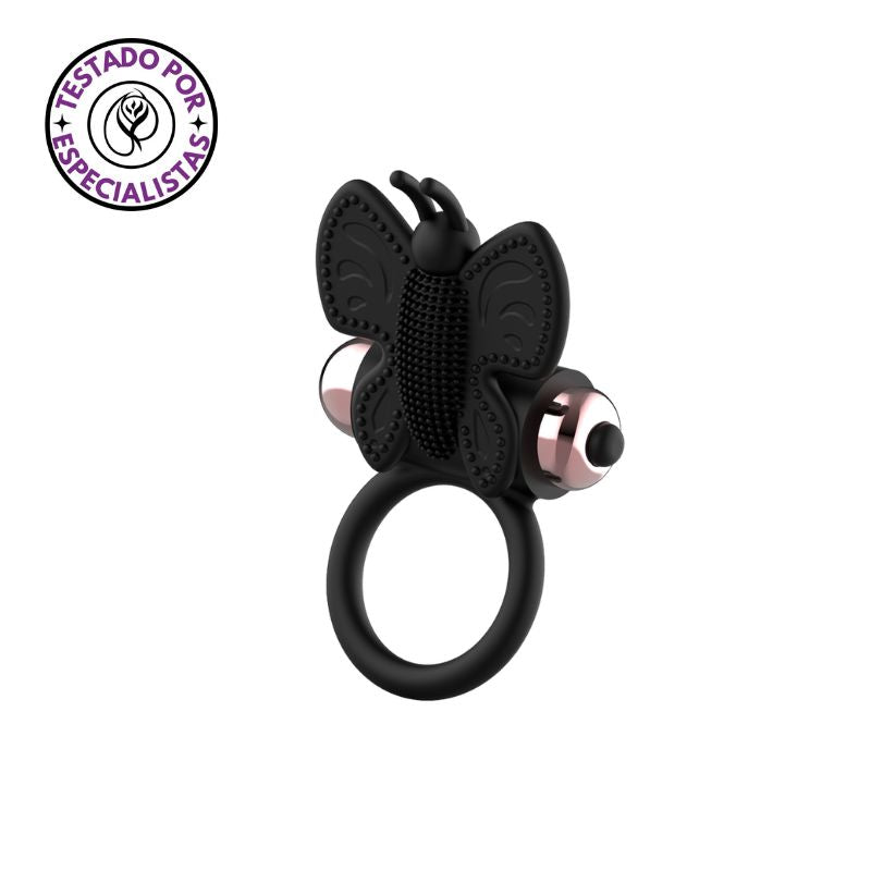 COQUETTE CHIC DESIRE - ANEL BORBOLETA COM VIBRADOR PRETO/ OURO