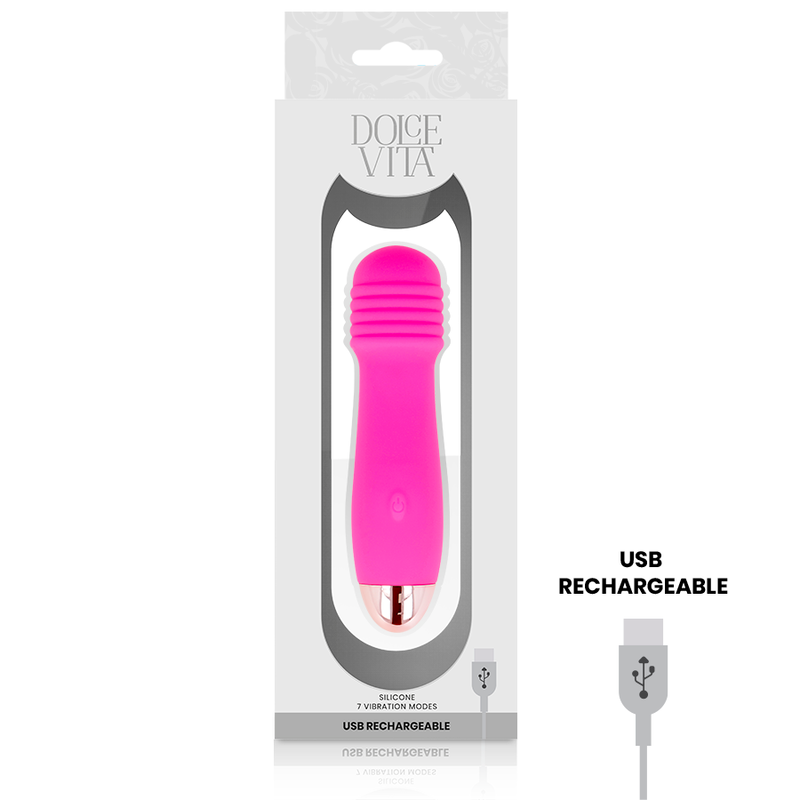 VIBRADOR RECARREGÁVEL DE TRÊS VELOCIDADES PINK 7