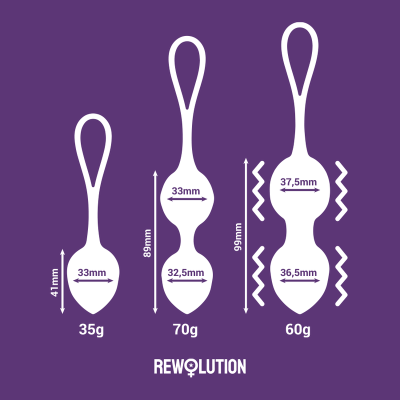 REWOLUTION - BOLAS VIBRATORIAS REWOBEADS CONTROL REMOTO CON TECNOLOGÍA WATCHME