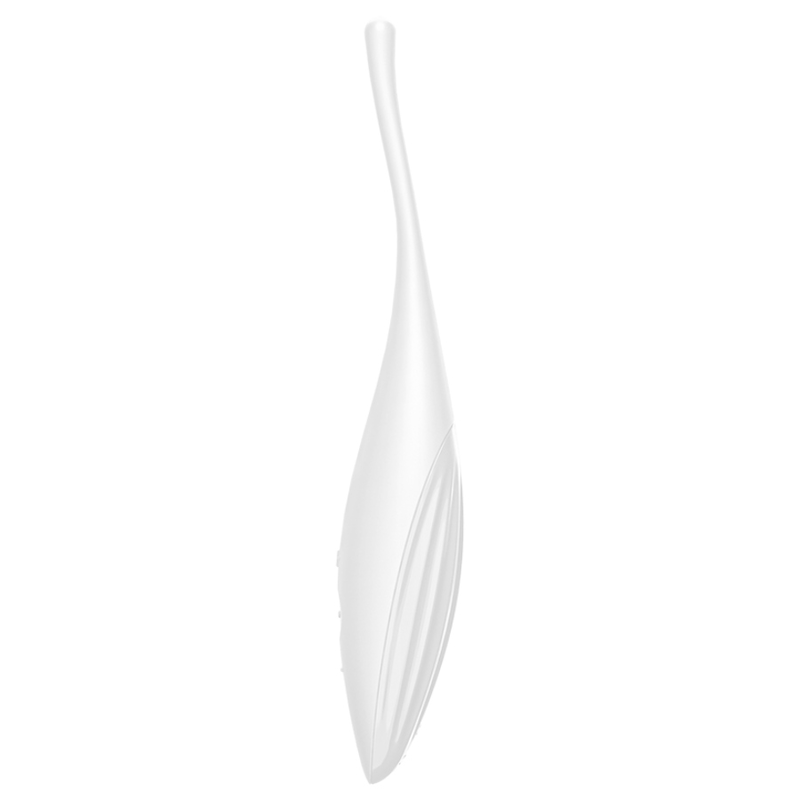 SATISFYER - VIBRADOR CON PUNTA PARA CLÍTORIS TWIRLING JOY BLANCO