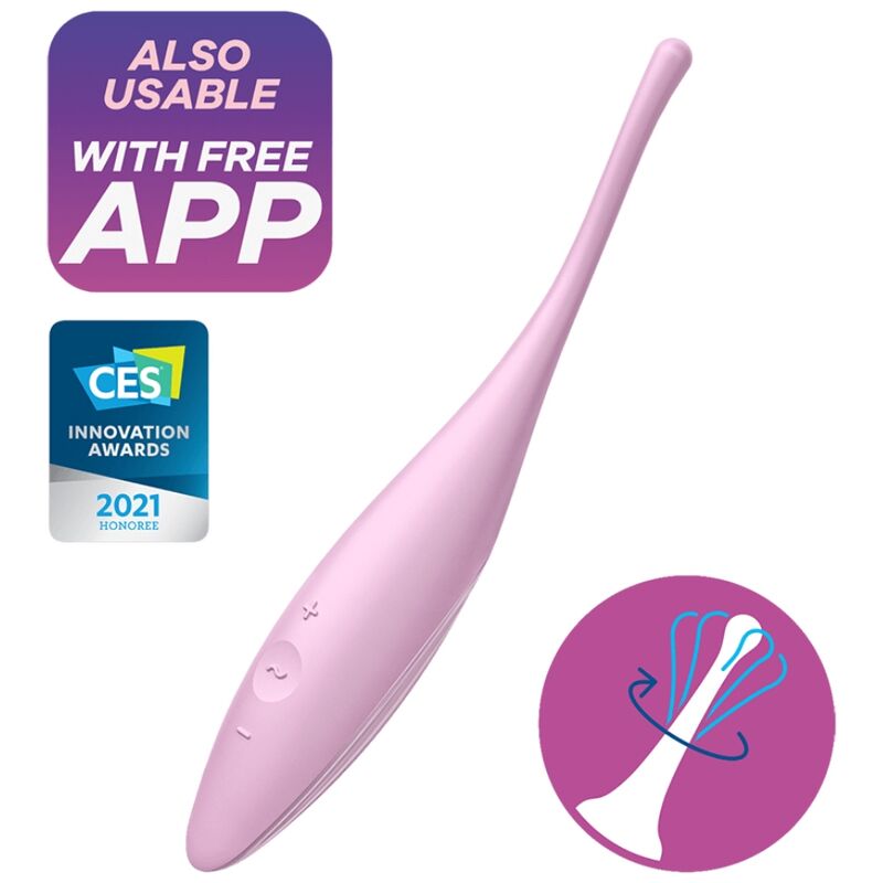 SATISFYER - VIBRADOR CON PUNTA PARA CLÍTORIS TWIRLING JOY ROSA