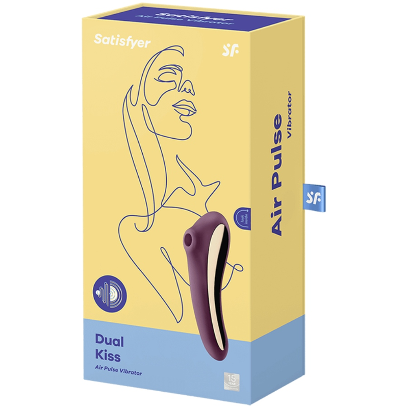 SATISFYER - VIBRADOR DUAL KISS AIR PULSE VINO TINTO