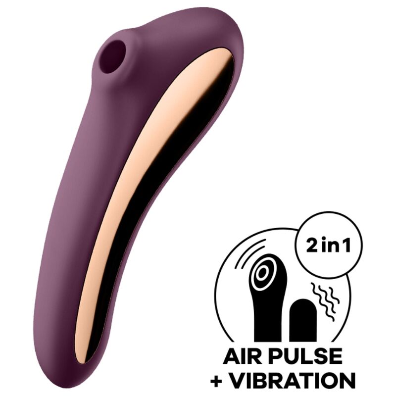 SATISFYER - VIBRADOR DUAL KISS AIR PULSE VINO TINTO