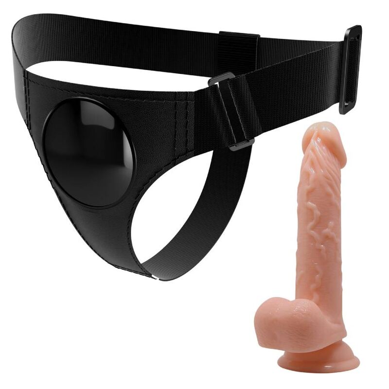 PRETTY LOVE - ARNÉS UNIVERSAL HAIRBREAKERS CON DILDO KEVIN 19 CM NATURAL