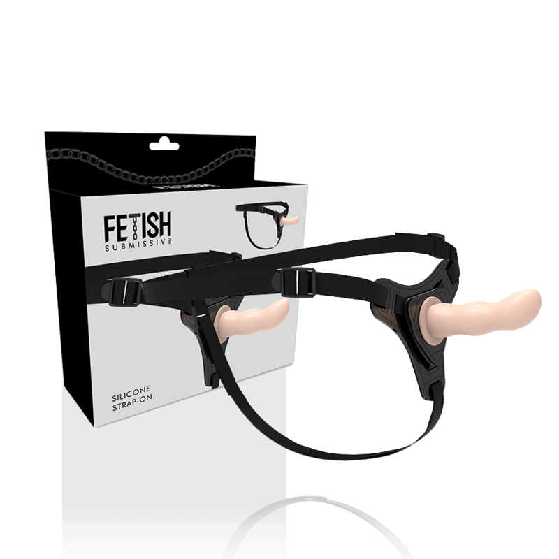 ARNÉS FETICHE SUBMISSIVE - SILICONA PUNTO G CARNE 12,5 CM