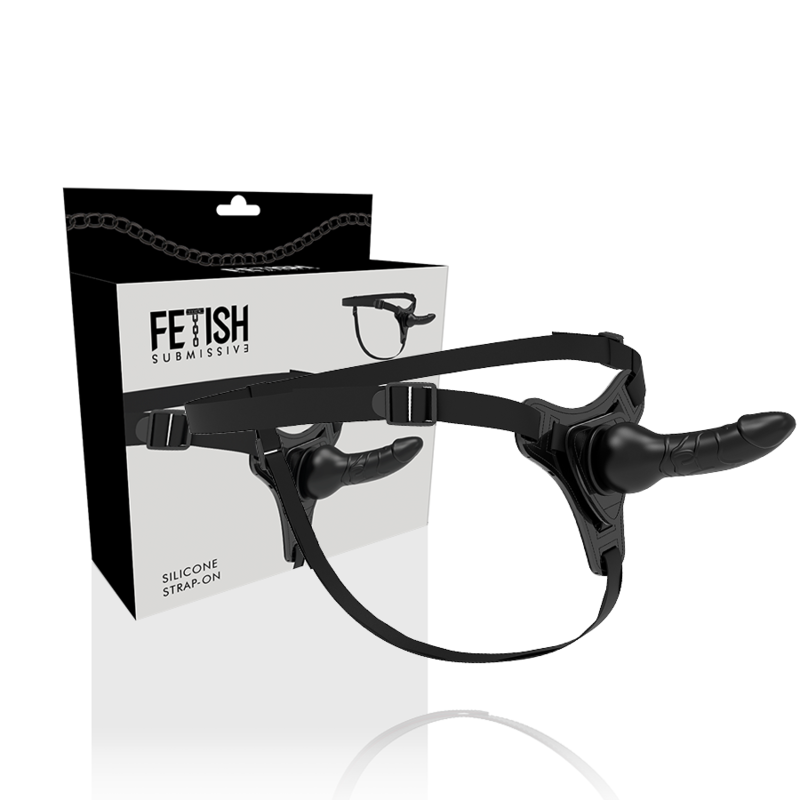 ARNÉS FETICHE SUBMISSIVE - SILICONA REALISTA NEGRA 16 CM