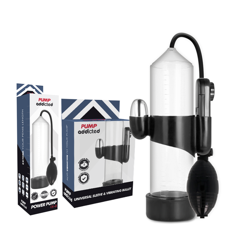 BOMBA ADICTO - VIBRADOR TRANSPARENTE RX3