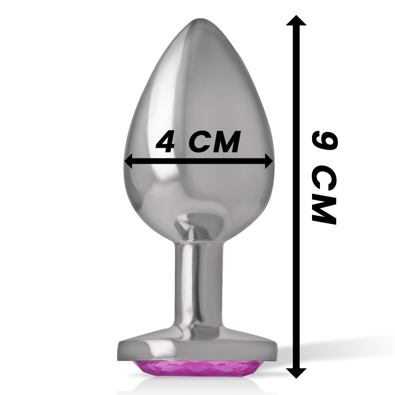 PLUG ANAL DE METAL ALUMINIO INTENSO - CORAZÓN ROSA TALLA L