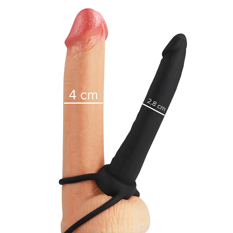 MITOLOGÍA - DILDO ANAL COBI ONYX CON ANILLO PARA PENE Y TESTIGOS 13 CM SILICONA
