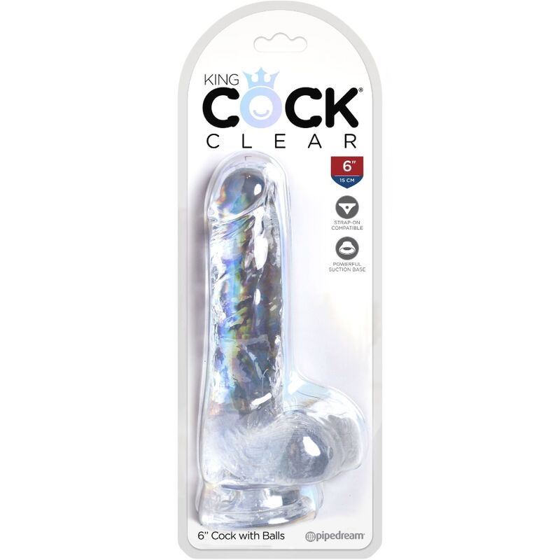 KING COCK - CLEAR REALISTIC PENIS WITH 13.5 CM TRANSPARENT BALLS