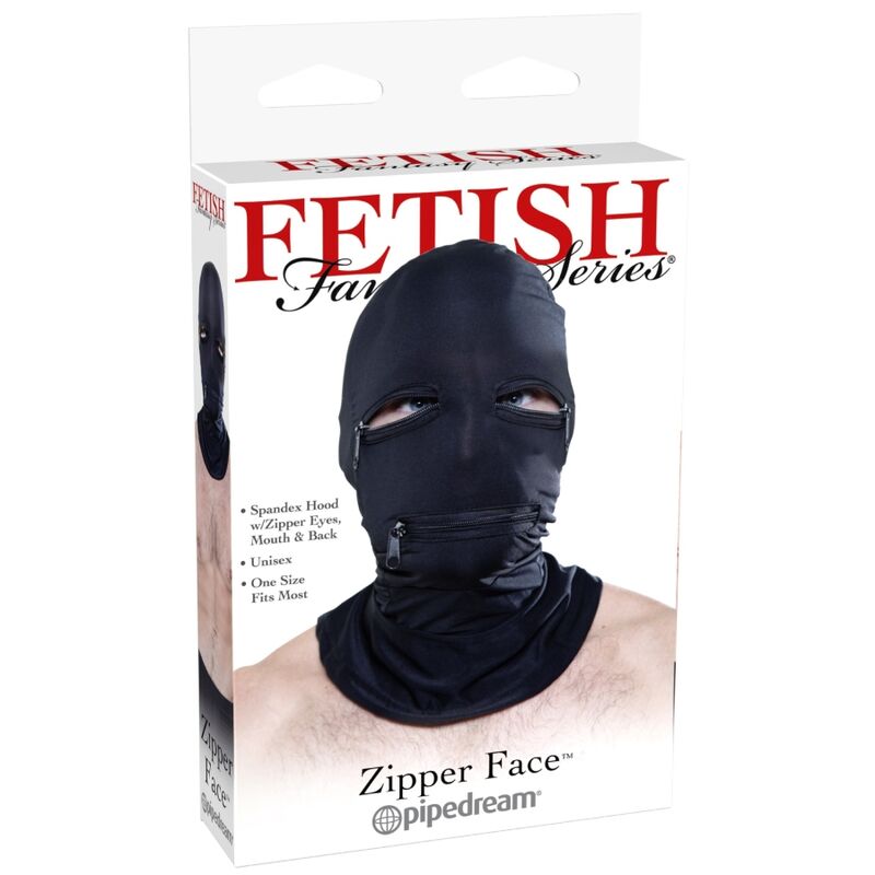 SERIE FETISH FANTASY - CAPUCHA NEGRA CON CREMALLERA