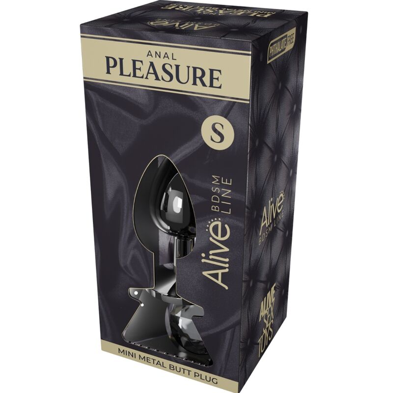 ALIVE - MINI PLUG DE PLACER ANAL DE METAL NEGRO TAMAÑO S