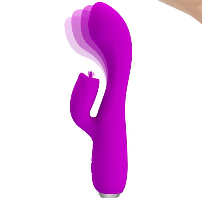 PRETTY LOVE - VIBRADOR CONEJO RECARGABLE GLORIA - IMPERMEABLE MORADO