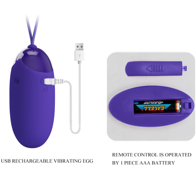PRETTY LOVE - BERGER YOUTH VIBRATING EGG WITH REMOTE CONTROL VIOLET