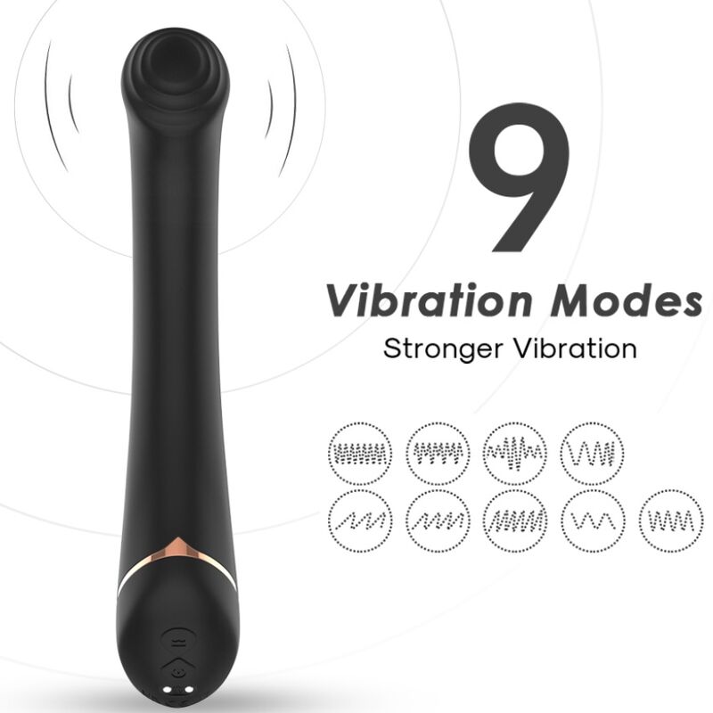 ARMONY - VIBRADOR DE CABEZA PLANA DE SILICONA NEGRA