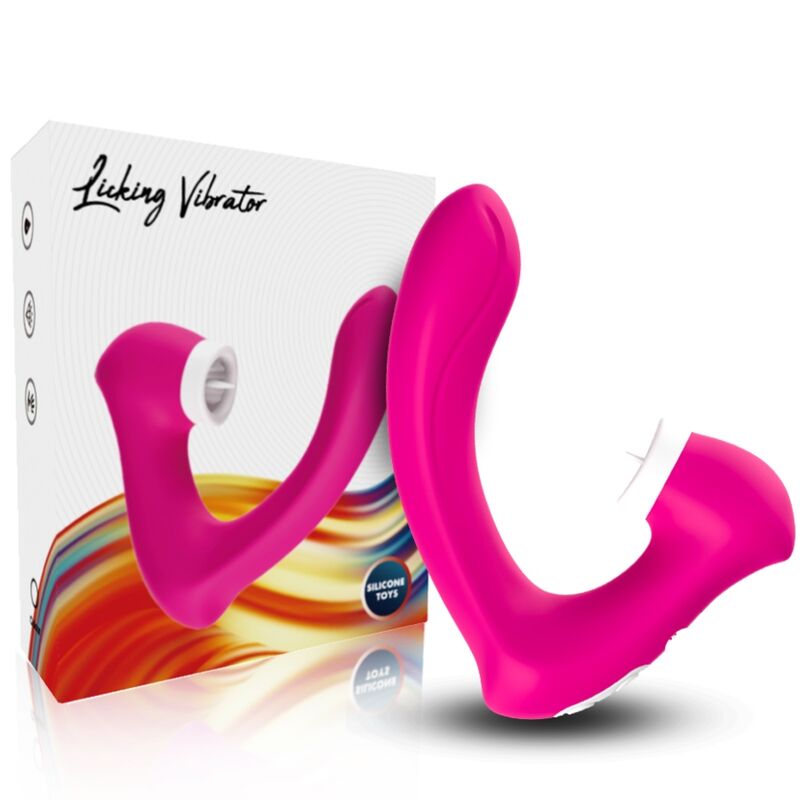 ARMONY - VIBRADOR PARA LAMER EL CLÍTORIS SECRETKISS Y VIBRADOR CURVO FUCSIA