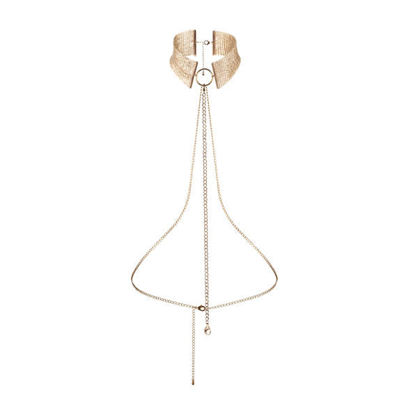 JOYERÍA - COLLAR DE METAL DORADO CON DISEÑO METÁLICO