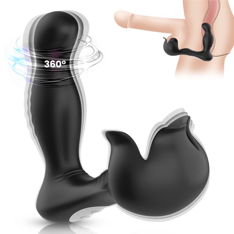 ARMONY - VIBRADOR ANAL SURROUND Y ESTIMULADOR DE TESTÍCULOS CONTROL REMOTO NEGRO