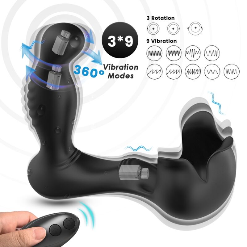 ARMONY - VIBRADOR ANAL SURROUND Y ESTIMULADOR DE TESTÍCULOS CONTROL REMOTO NEGRO