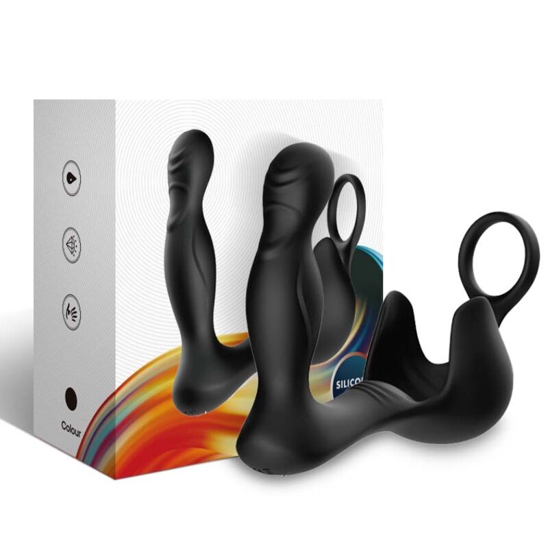 ARMONY - VIBRADOR ANAL SURROUND Y ESTIMULADOR DE TESTÍCULOS Y ANILLO CONTROL REMOTO NEGRO