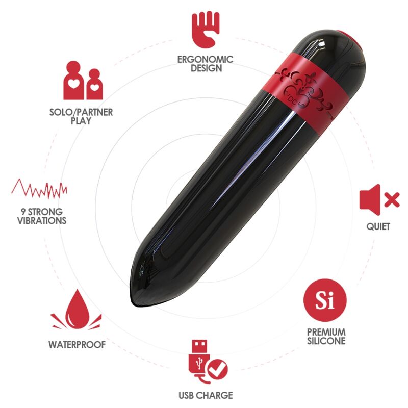 BALA VIBRADOR FOGUETE PRETO
