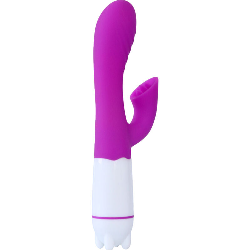 ARMONY - VIBRADOR Y ESTIMULADOR HAPPY CON LENGUA RECARGABLE EN COLOR VIOLETA