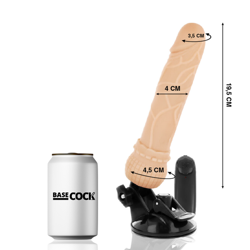 BASECOCK - VIBRADOR CONTROL REMOTO NATURAL REALISTA BASECOCK 19,5 CM
