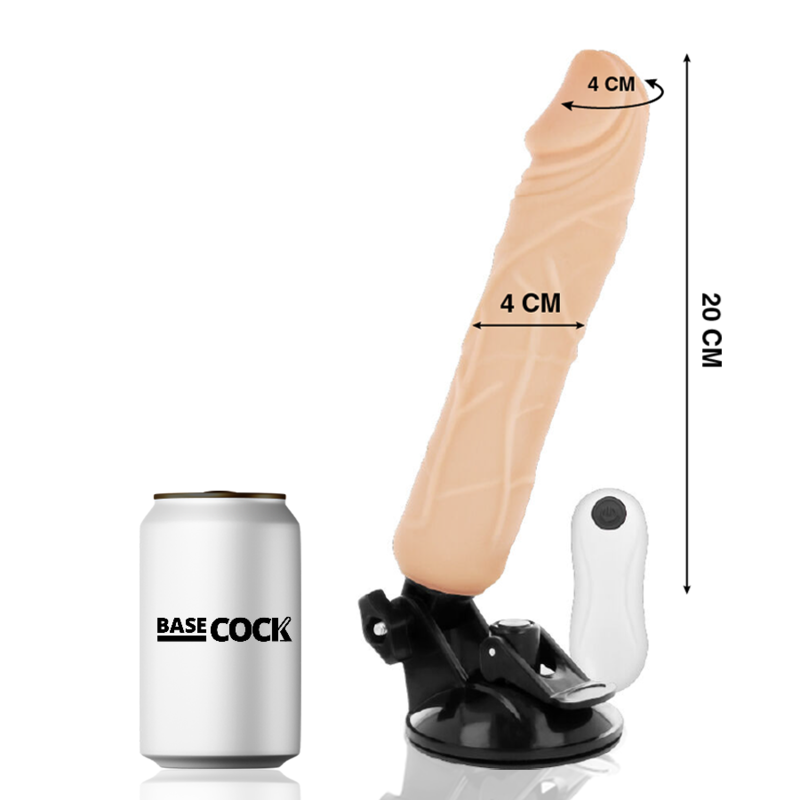 BASECOCK - VIBRADOR CONTROL REMOTO NATURAL REALISTA 20 CM -O- 4 CM