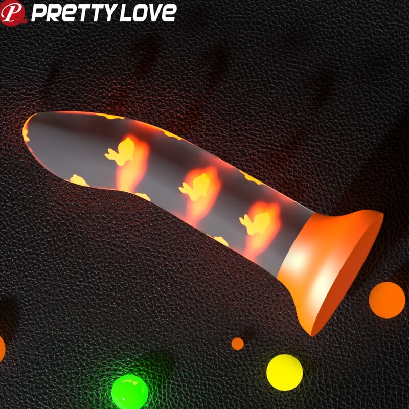 PRETTY LOVE - DILDO MÁGICO NIGHTFALL SIN VIBRACIÓN, NARANJA LUMINOSO