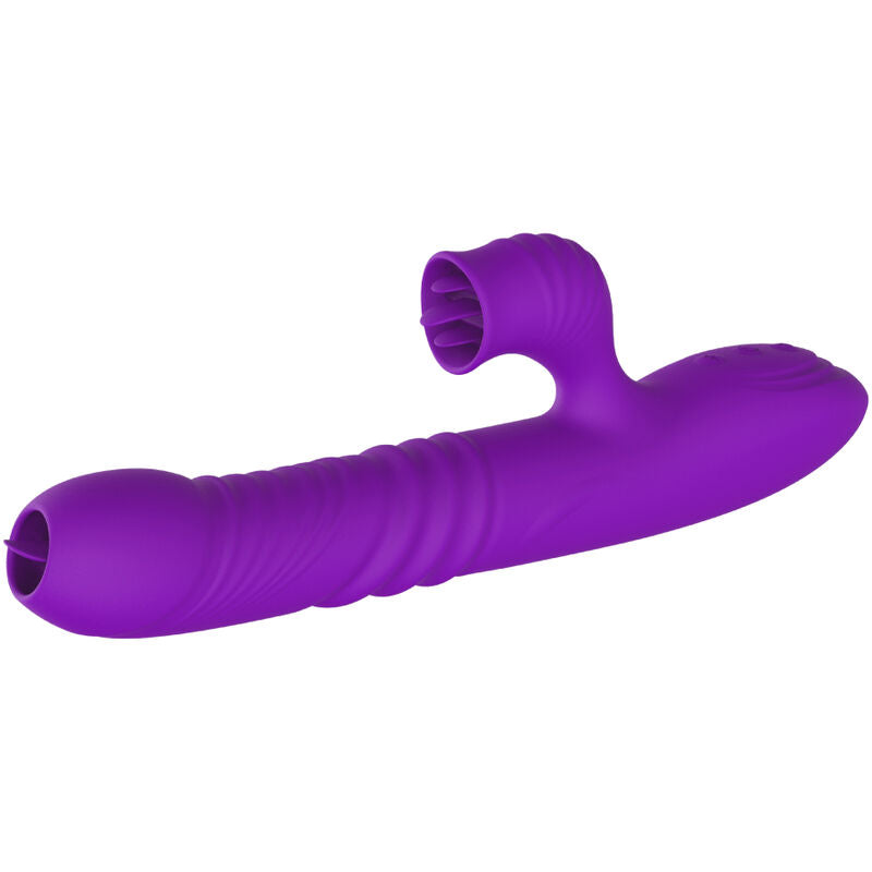 ARMONY - VIBRADOR CONEJITO PUNTO G COMPLETO CON LENGUA ESTIMULANTE EFECTO CALOR VIOLETA