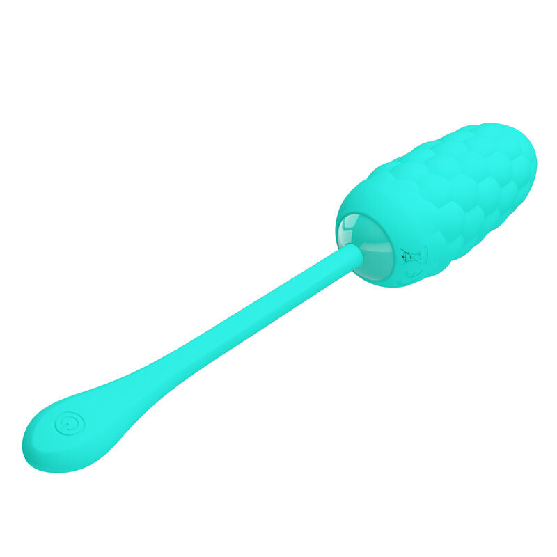 PRETTY LOVE - HUEVO VIBRADOR RECARGABLE VERDE AGUA CON TEXTURA MARINA