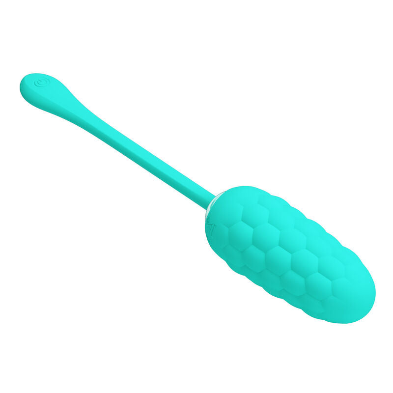 PRETTY LOVE - HUEVO VIBRADOR RECARGABLE VERDE AGUA CON TEXTURA MARINA
