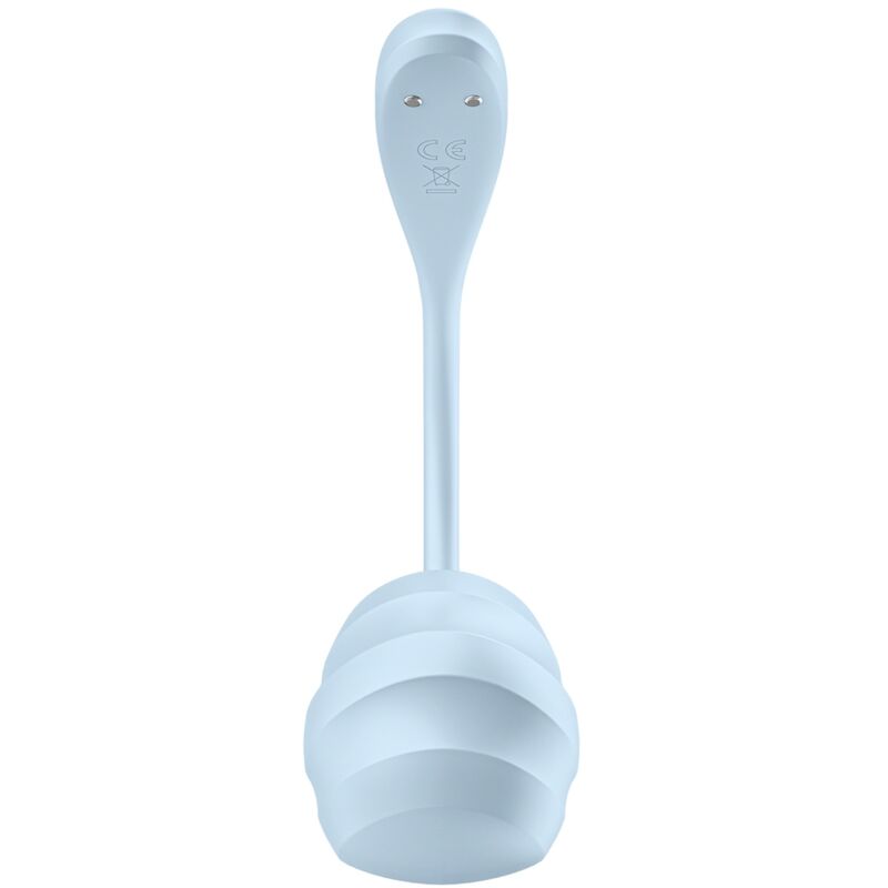 SATISFYER - ESTIMULADOR DEL PUNTO G CON PÉTALOS SUAVES EN AZUL CIELO APLICACIÓN GRATUITA