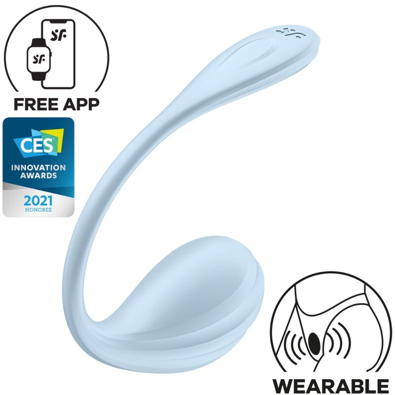 SATISFYER - ESTIMULADOR DEL PUNTO G CON PÉTALOS SUAVES EN AZUL CIELO APLICACIÓN GRATUITA