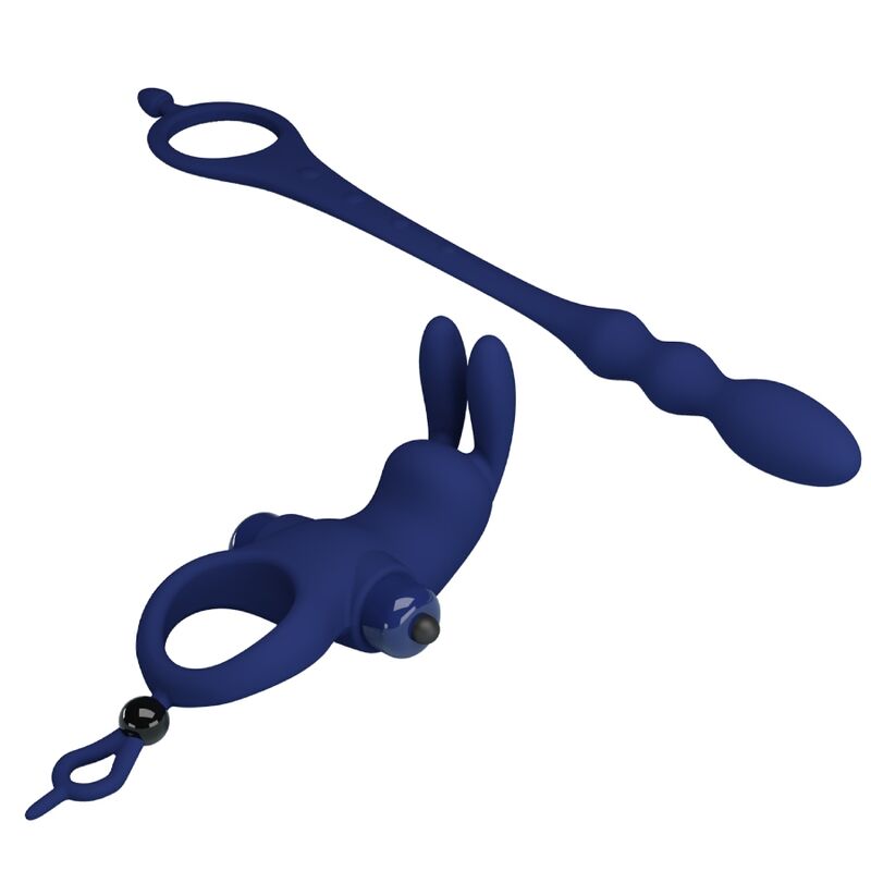 PRETTY LOVE - ANILLO VIBRADOR AYAD RABBIT CON TAPÓN AZUL