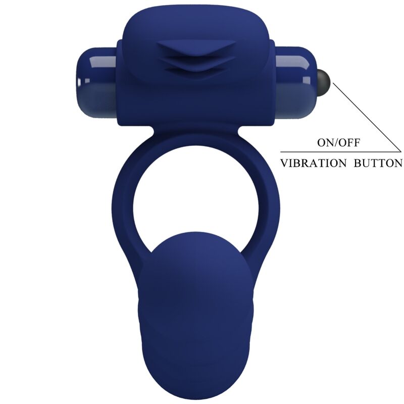 PRETTY LOVE - ANILLO VIBRADOR AJMAL CON TAPÓN AZUL