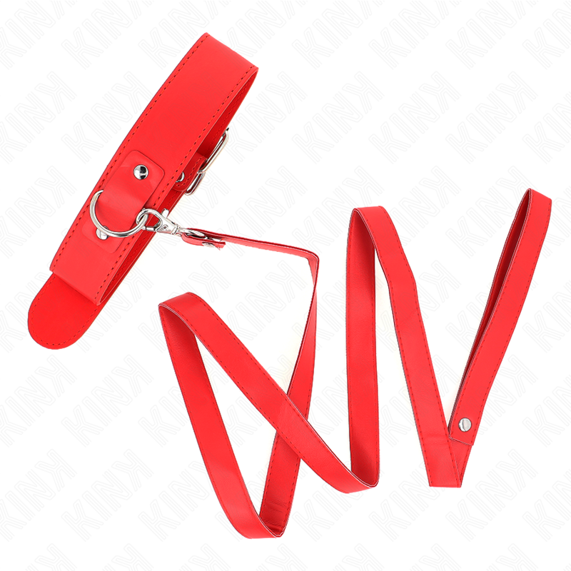 KINK - COLLAR CON CINTURÓN 116 CM CORREA AJUSTABLE ROJA 32-50 CM X 8 CM