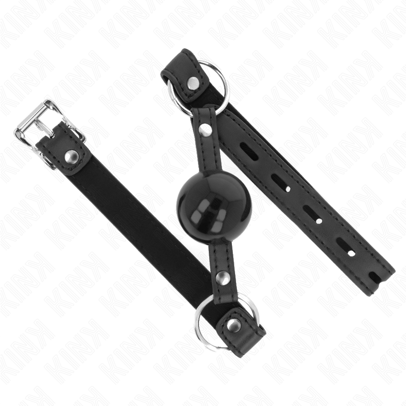 KINK - MORDAZA DE BOLA TPE DE 4 CM CON CIERRE NEGRO 60 x 2 CM