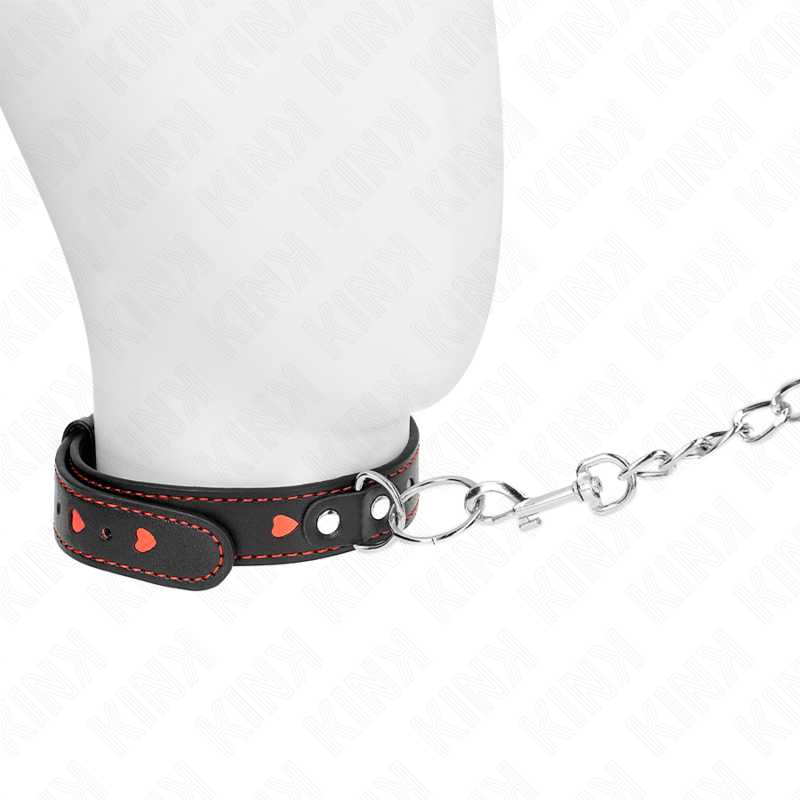KINK - COLLAR CON CORREA 65 CM DETALLES CORAZÓN 52,5 X 2,5 CM