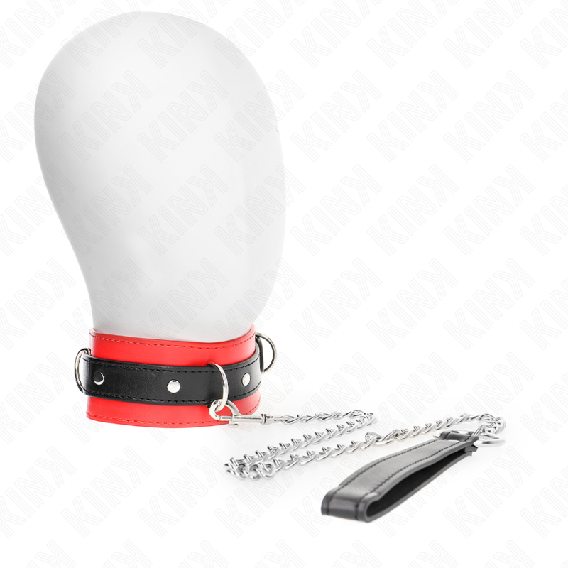 KINK - COLLAR CON CINTURÓN 65 CM CON CORREA ROJA 54 X 4,5 CM