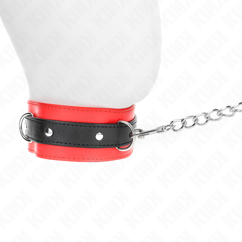 KINK - COLLAR CON CINTURÓN 65 CM CON CORREA ROJA 54 X 4,5 CM