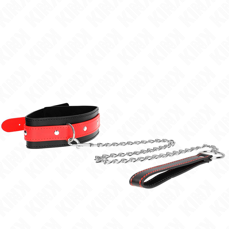 KINK - COLLAR CON CORREA ROJA 65 CM AJUSTABLE 36-43 CM X 5 CM