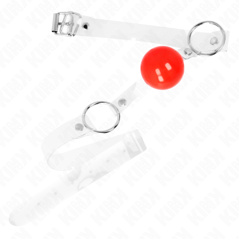 KINK - MORDAZA DE PVC TRANSPARENTE ROJA DE 4 CM AJUSTABLE