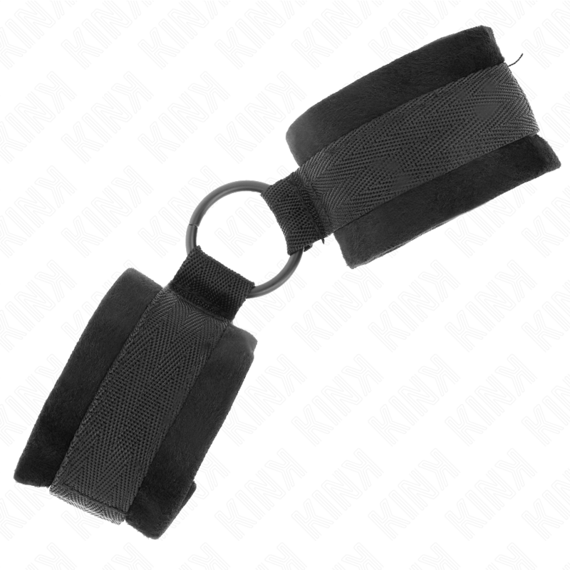 KINK - ESPOSAS PARA PRINCIPIANTES DE PIEL DE 25 CM CON ANILLO TÓRICO DE 4 CM NEGRO AJUSTABLE 15-25 CM