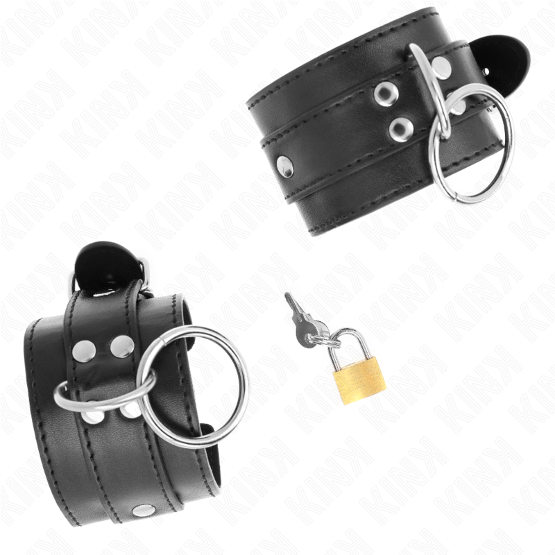 KINK - RESTRICCIONES PARA MUÑECAS AJUSTABLES CON ANILLO TÓRICO BLOQUEADO, NEGRO, 20-28 CM X 5,5 CM