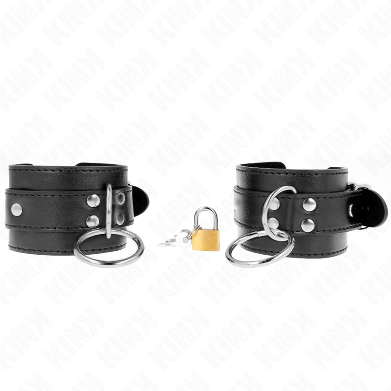 KINK - RESTRICCIONES PARA MUÑECAS AJUSTABLES CON ANILLO TÓRICO BLOQUEADO, NEGRO, 20-28 CM X 5,5 CM