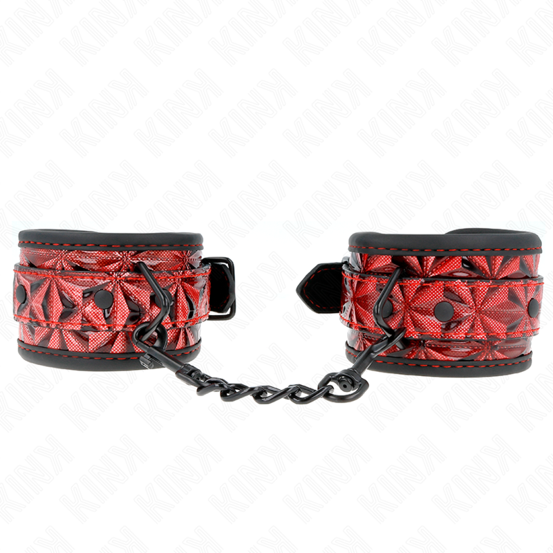 KINK - MUÑECA AJUSTABLE CON PATRÓN DE DIAMANTES ROJO OSCURO 17-26 CM X 5,5 CM