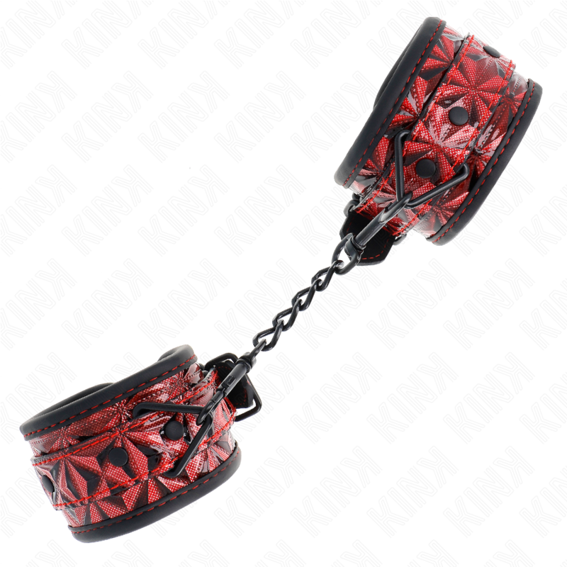KINK - MUÑECA AJUSTABLE CON PATRÓN DE DIAMANTES ROJO OSCURO 17-26 CM X 5,5 CM