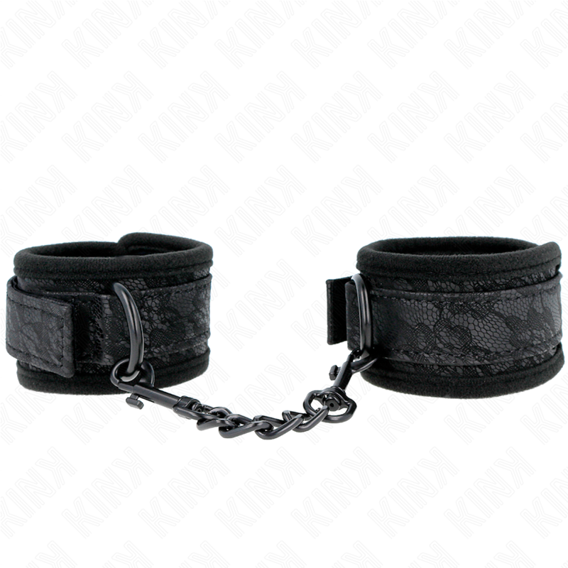 KINK - PUÑOS AJUSTABLES DE NEOPRENO CON CUBIERTA DE ENCAJE OSCURO NEGRO 20-29 CM X 5 CM