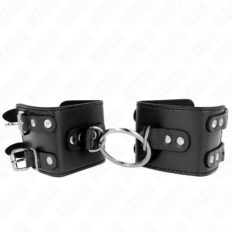 KINK - ESPOSAS FIJAS CON ANILLA Y TIRANTES AJUSTABLES NEGROS 17-22 CM X 6,5 CM